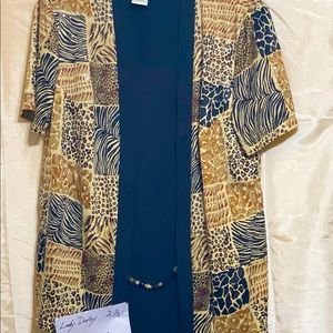 Vintage Blue with cheetah print dress